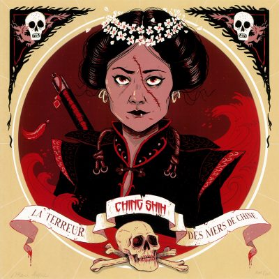 Portrait dessin de Ching shih femme pirate chinoise par Marie Avril pour serigraphie la poule rouge