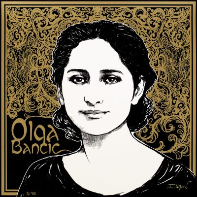 portrait dessin resistante Olga Bancic du groupe Manoukian par Ingrid Liman pour affiche en serigraphie